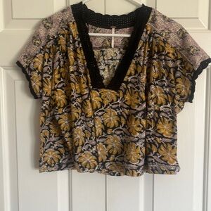 Free People Leilani Print floral crop top